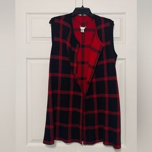 Women’s Buffalo Check sweater vest.